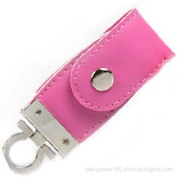 Leather USB Flash Drive, Bubble Gum Color Flash Stick, Beautiful Look